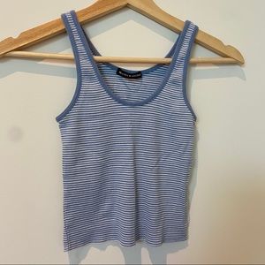 Brandy Melville Blue and White Striped Tank Top